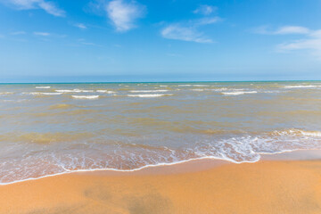 beach of the Caspian Sea near Derbent, Dagestan, Russia