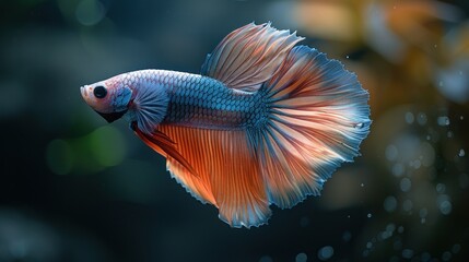 Vibrant Siamese Fighting Fish in Aqua