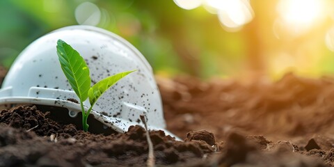 Ecofriendly construction project promoting sustainability social equity and environmental stewardship through green jobs. Concept Eco-Friendly Construction, Sustainability, Social Equity