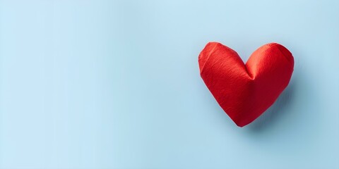 Symbolic paper heart against blue background captures the essence of World Donor Day. Concept World Donor Day, Paper Heart, Blue Background, Symbolism, Essence Capture
