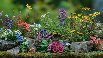Naklejka premium Beautiful miniature flower border