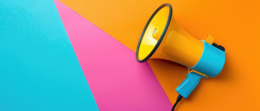 marketing and advertising concept illustration featuring a megaphone on a colorful background ideal for promotional and publicity materials