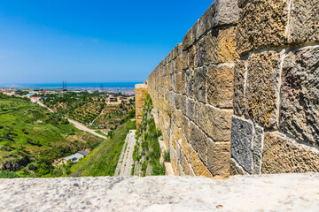 Fototapeta premium Naryn-Kala Fortress - famous ancient stone citadel, UNESCO protected site in Derbent, Russia
