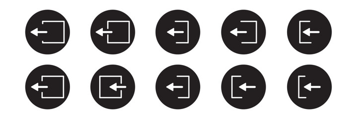 exit icon set on white background, eps10