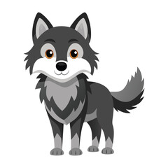 Illustration of Cute Wolf Isolated on white © Ismail Hossain
