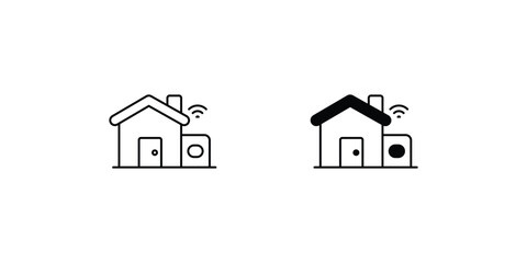 smart home set icon with white background vector stock illustration
