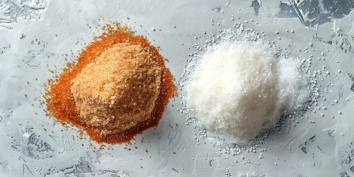 Comparing Health Benefits of Regular Sugar and Sugar Substitutes. Concept Health Benefits, Sugar, Sugar Substitutes, Regular Sugar, Nutrition