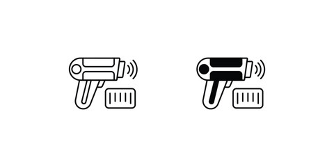 barcode scanner set icon with white background vector stock illustration