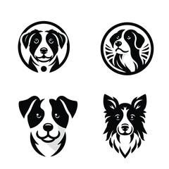 Dog logo design template vector illustration, Dog Logo Design  set, 