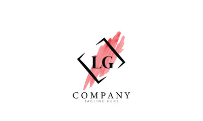 LG  logo, watercolor logo, Craft logo, Clothing logo
