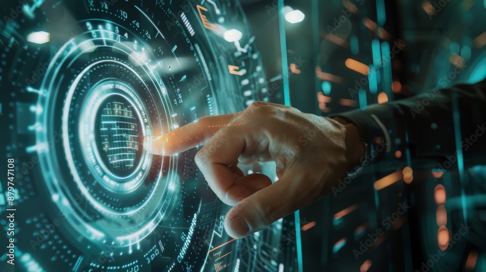Poster biometric security system, emphasizing advanced authentication methods