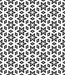 Black and white seamless abstract pattern. Background and backdrop. Grayscale ornamental design.