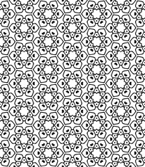 Black and white seamless abstract pattern. Background and backdrop. Grayscale ornamental design.
