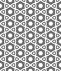 Black and white seamless abstract pattern. Background and backdrop. Grayscale ornamental design.
