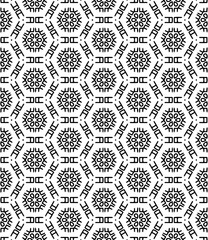 Black and white seamless abstract pattern. Background and backdrop. Grayscale ornamental design.