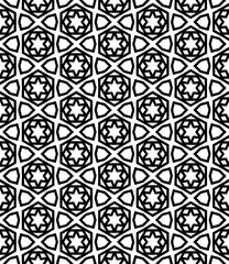 Black and white seamless abstract pattern. Background and backdrop. Grayscale ornamental design.