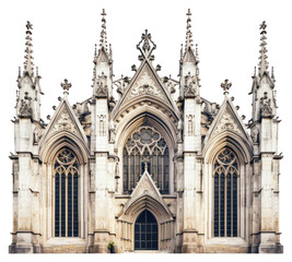 Naklejka premium PNG Gothic church architecture building white background spirituality.