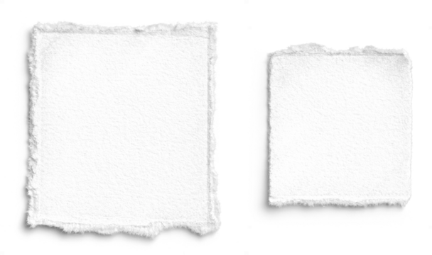 White Deckled Edge Square Paper