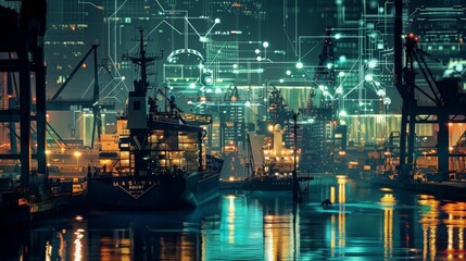 Fototapeta premium Discuss the importance of cybersecurity in protecting shipyard data and operations.