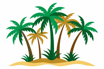 palm trees vector art illustration