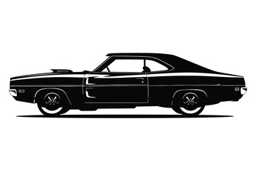 Muscle Car Silhouette Vector