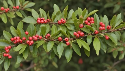 Obraz premium Cotoneaster salicifolius var. floccosus, willowleaf cotoneaster background