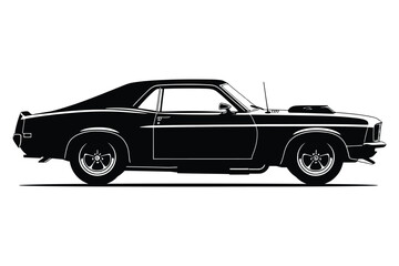 Muscle Car Silhouette Vector