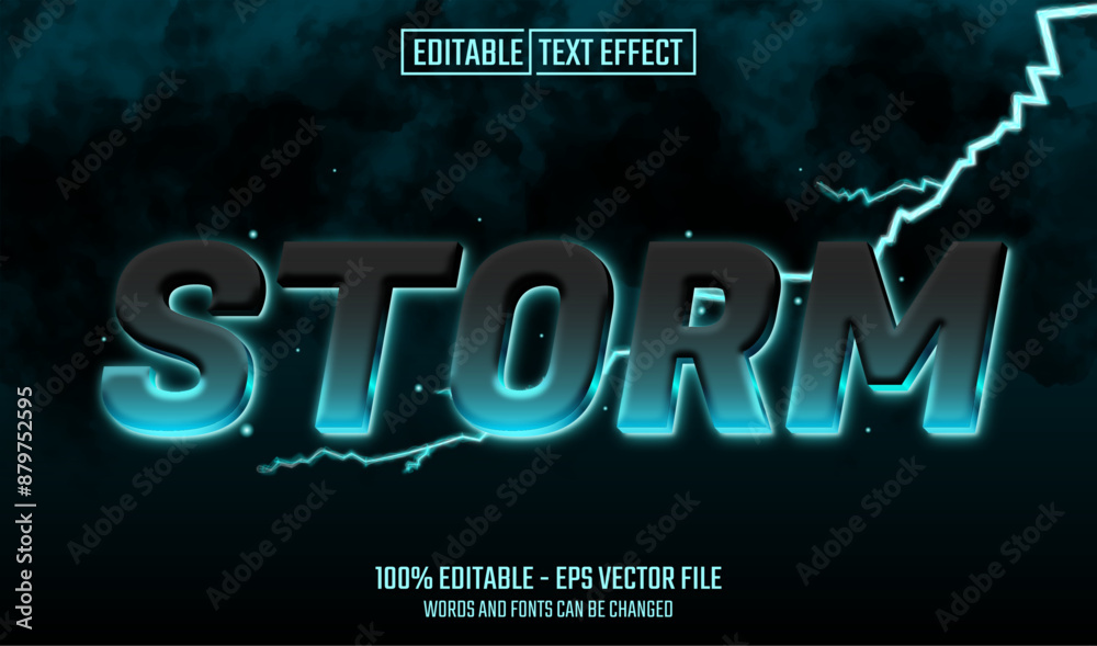 Canvas Prints storm editable text effect