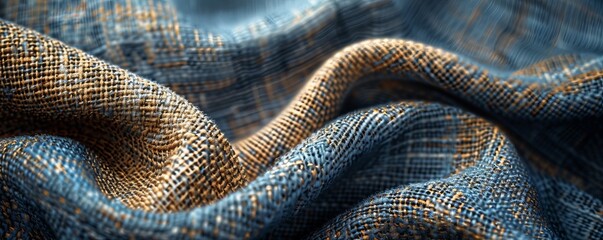 Fototapeta premium Textured linen fabric with detailed weave, 4K hyperrealistic photo