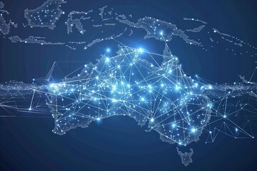 Digital map of Australia network and connectivity created with Generative AI