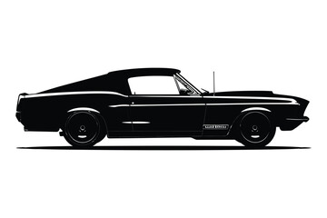 Muscle Car Silhouette Vector