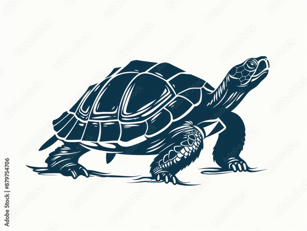 Wall mural turtle isolated on white