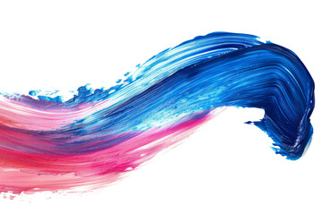 Colorful brush stroke of red and blue paint, abstract pattern Isolated on white background