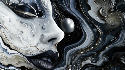 Pearl-inspired artwork with bold designs captures the shimmering beauty and timeless allure of pearls.