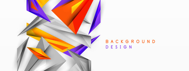 Minimal geometric abstract background. Low poly dynamic triangle design. Trendy techno business template for wallpaper, banner, background or landing