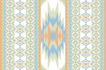 Navajo tribal vector seamless pattern. Native American ornament. Ethnic South Western decor style. Ikat Boho geometric ornament. Vector seamless pattern. Mexican blanket, rug. Woven carpet