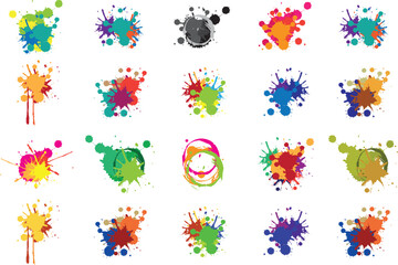 Obraz premium abstract splatter color pack background, Colorful paint splat, Paint splashes background.eps10