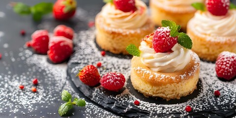 Trending Sugar-Free Desserts Sweetened with Natural Alternatives like Stevia or Monk Fruit. Concept Healthy Baking, Sugar Substitutes, Dessert Recipes, Low-Carb Sweets, Natural Sweeteners