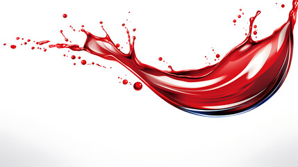 Red liquid splash, dynamic and vibrant.
