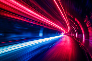 Abstract Speed Light Background with Red and Blue Colors