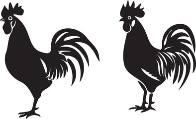 Rooster vector silhouette 