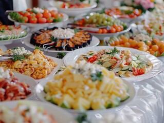 A table filled with various dishes, perfect for events or gatherings