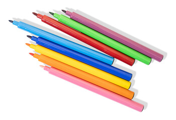 Group of Coloring markers with shadow cut out