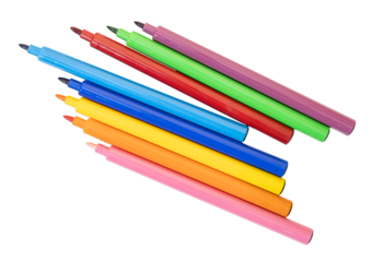 Group of Coloring markers cut out