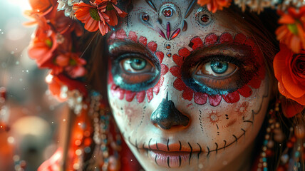 Fototapeta premium Traditional Catrina Doll, the Night of the Dead festivities