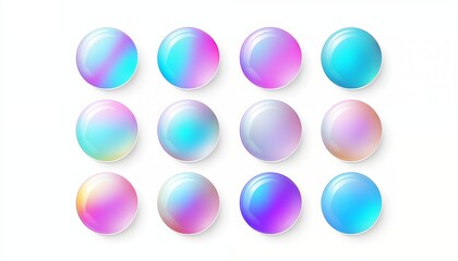 set of colorful round circles