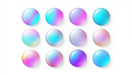 set of colorful round circles