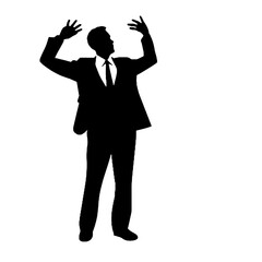 Business man icon. Male face silhouette  Vector illustration.