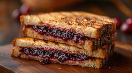 Grilled  Sandwich with  Homemade  Cherry  Jam