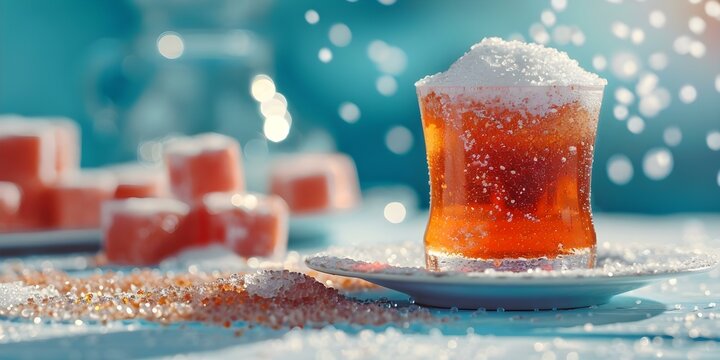 Benefits of Artificial Sweeteners Low-Calorie Sugar Substitutes for Health. Concept Weight Management, Blood Sugar Control, Dental Health, Sugar Cravings